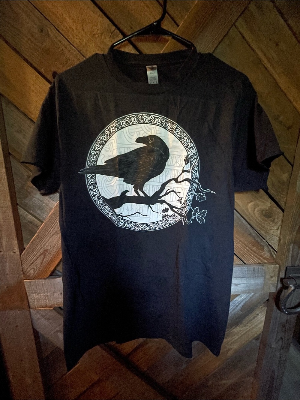 Gildan Black T-Shirt with Raven Graphic